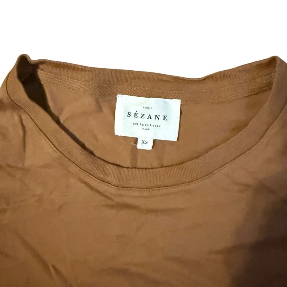 Sezane Liberte Camel T-Shirt Size XS - Picture 4 of 4